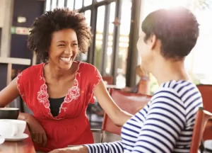 friends having a friendly chat